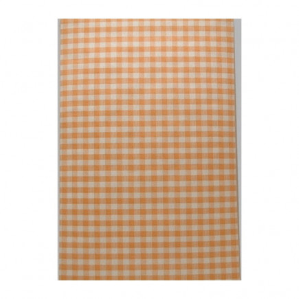 Vintage Gingham Check Wallpaper in orange and cream tones