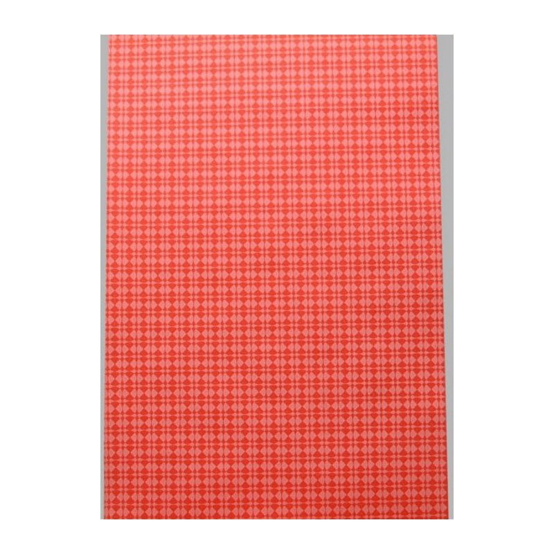 Vintage Coral Micro Check Wallpaper – 1970s