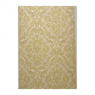 Vintage Olive Damask Behang – klassiek ornament uit de jaren 60 / 70