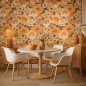 Vintage Peach Blossom Garden Wallpaper – 1960s / 1970s floral design