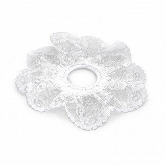 Boekethouder van kant kleur wit 20 cm