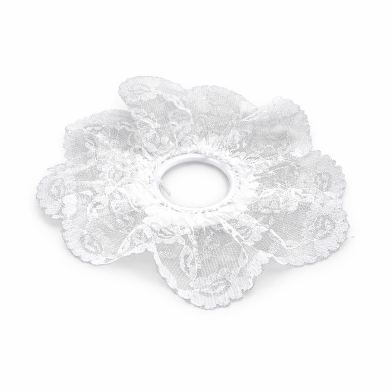 Porte-bouquet en dentelle blanc 20 cm