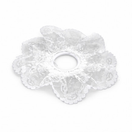 Boekethouder van kant kleur wit 20 cm