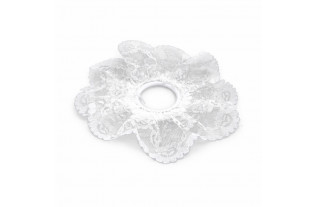 Boekethouder van kant kleur wit 20 cm