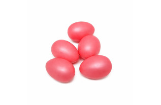 Œufs décoratifs roses en plastique 4 x 6 cm – lot de 5 pour une décoration de Pâques douce