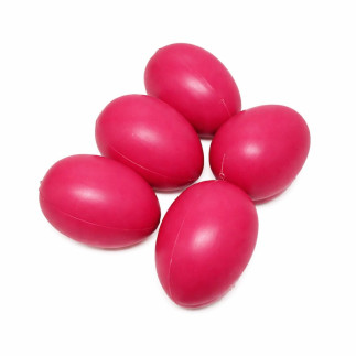 Donker roze decoratie-eieren in plastiek 4 x 6 cm – set van 5 voor een krachtig paasaccent