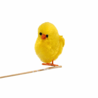 Yellow chick on stick 3 x 3 cm – set of 5 for playful Easter decoration