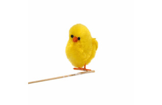 Geel kuikentje op stokje 3 x 3 cm – set van 5 voor speelse paasdecoratie