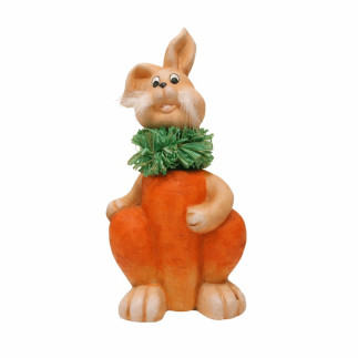 Stone Easter bunny with movable head 12 x 24 cm – playful Easter figure with character