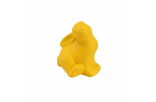 Gele paashaas in keramiek 8 x 7 cm – vrolijk paasaccent met zachte uitstraling