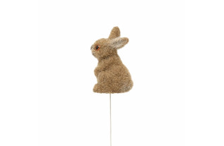 Seated felt bunny on wire 4 x 7 cm – refined Easter accent with natural softness