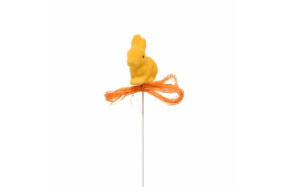 Yellow bunny with bow on wire 3 x 3 cm – playful Easter detail in mini size