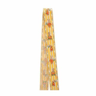 Ruban de Pâques avec les lapins orange blanc 4 cm de large