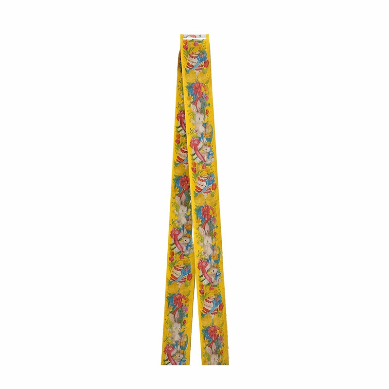 ruban de Pâques en papier couleur jaune largeur 19 mm