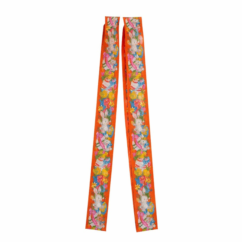 ruban de Pâques en papier couleur orange largeur 19 mm