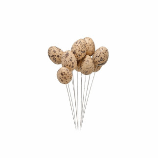 Speckled quail eggs on wire – decorative set of 10 in 35 mm or 45 mm