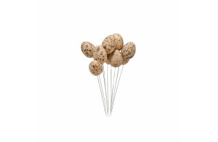 Speckled quail eggs on wire – decorative set of 10 in 35 mm or 45 mm