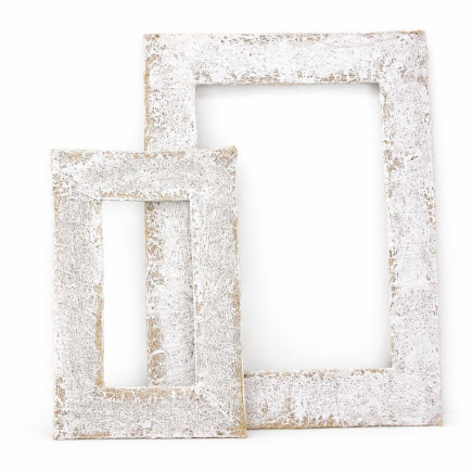 Cadre décoratif en fil de fer et fibre de coco Snow White lot de 2