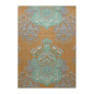 Vintage Retro Behang – boho ornament in roestbruin met turquoise en grijsblauw