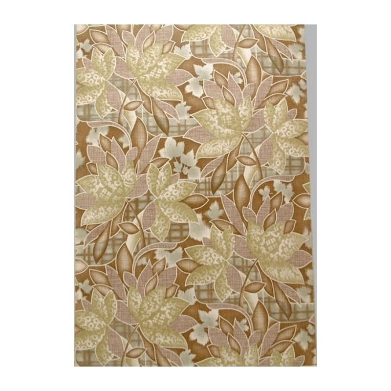 Vintage Retro Wallpaper – floral and check texture in beige, moss green en brown Vintage Retro Wallpaper – floral and check texture in beige, moss green en brown