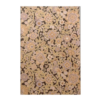 Vintage Retro Wallpaper – rich floral vine design on black with gold, beige en lilac
