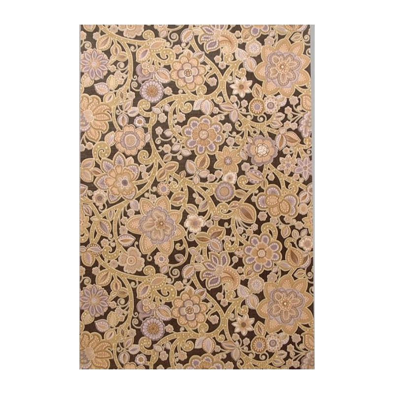 Vintage Retro Behang – rijk bloemenranken dessin op zwart met goud, beige en lila Vintage Retro Behang – rijk bloemenranken dessin op zwart met goud, beige en lila