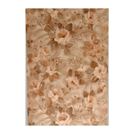 Vintage Retro Behang – romantisch bloemenmotief in Umber Brown, Cyprus White en Namibian Sand