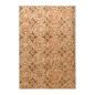 Vintage Retro Wallpaper – graphic tile circles with curls in terracotta en cream on brown