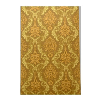 Vintage Retro Wallpaper – classic baroque damask in green on warm brown
