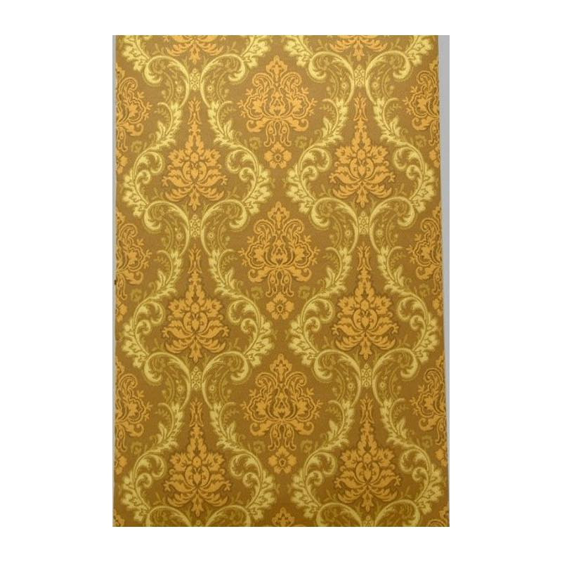 Vintage Retro Wallpaper – classic baroque damask in green on warm brown Vintage Retro Wallpaper – classic baroque damask in green on warm brown