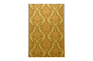 Vintage Retro Wallpaper – classic baroque damask in green on warm brown