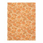 Retro Wallpaper – floral print with round rosettes in orange & gold on cream