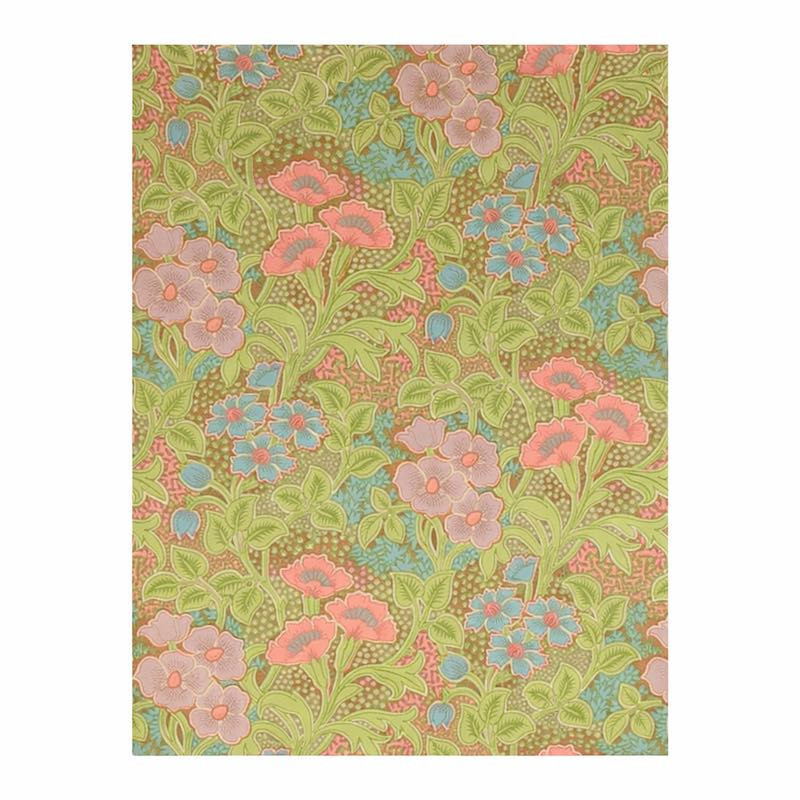 Vintage Retro Wallpaper – colourful floral meadow in green, pink & turquoise Vintage Retro Wallpaper – colourful floral meadow in green, pink & turquoise