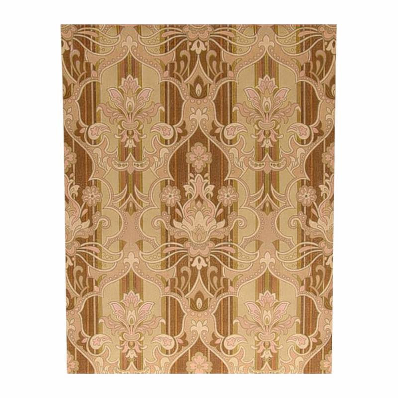 Papier peint rétro vintage – ornement art nouveau avec rayures verticales sable, brun & rose poudré