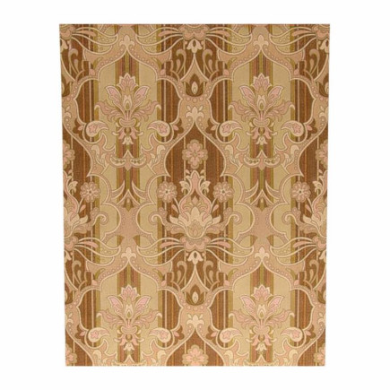 Vintage Retro Wallpaper – art nouveau ornament with vertical stripes in sand, brown & dusty pink