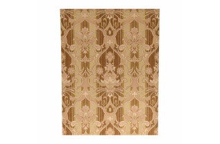 Vintage Retro Wallpaper – art nouveau ornament with vertical stripes in sand, brown & dusty pink