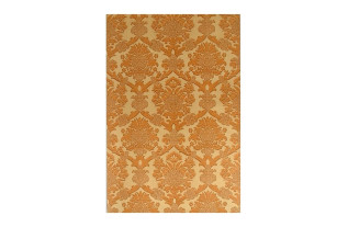 Vintage Retro Behang – klassiek damast in warm goud/oker op crème