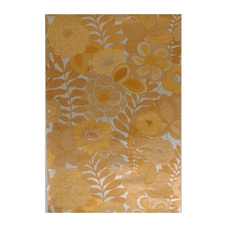 Vintage Retro Wallpaper – large 70s floral design with metallic gold/silver