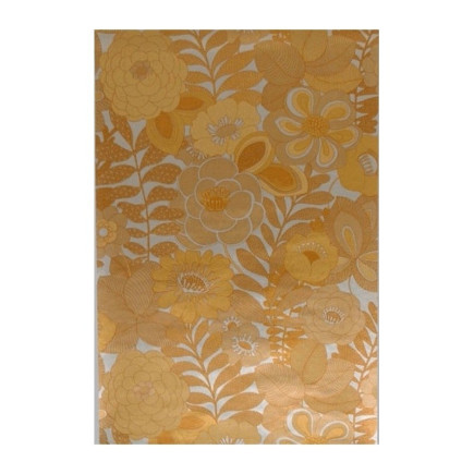 Vintage Retro Wallpaper – large 70s floral design with metallic gold/silver