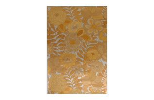 Vintage Retro Behang – grootbloemig jaren 70 dessin met metallic goud/zilver