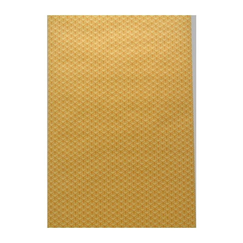 Vintage Retro Wallpaper – fine micro print in warm ochre yellow with a graphic motif