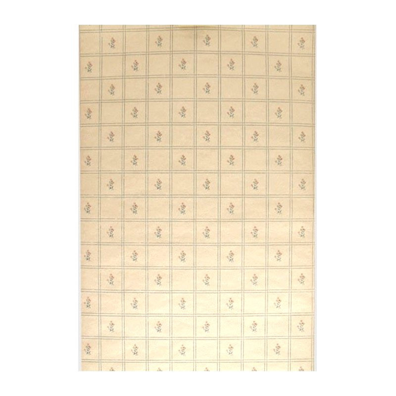 Papier peint rétro vintage – motif à carreaux doux avec petites fleurs sur crème