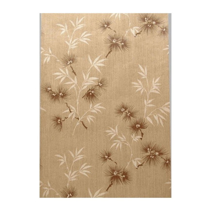 Vintage Retro Wallpaper – natural linen-look with fine branches & blossom in brown and white