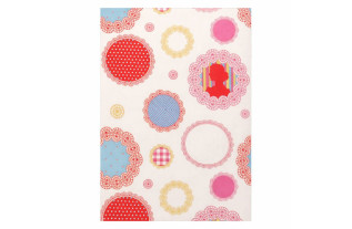 Vintage Kant Portret Behang – Snow White, Medici Red & Casper Blue