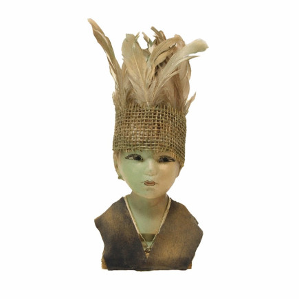 Decoratief beeld indiaan groen – 29 cm hoog