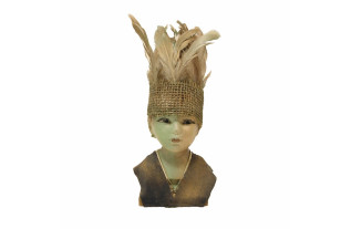 Statue décorative “indien” verte – hauteur 29 cm