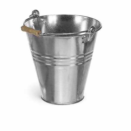 Zinken emmer met handvat glanzend – 28 cm hoog