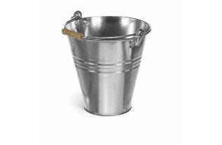 Zinken emmer met handvat glanzend – 28 cm hoog