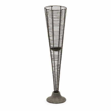 Iron basket cone shape – 63 cm high, 12 cm wide