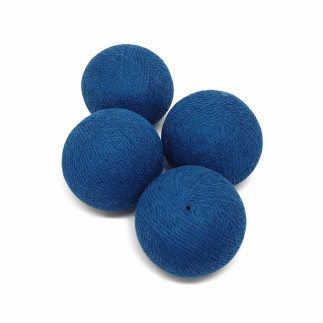 Boules textiles bleu foncé – Ø 60 mm, lot de 4
